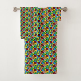 Colorful Geometric Pattern Bath Towel Set