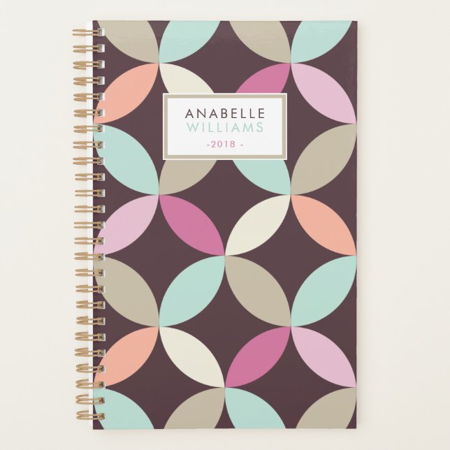 Fun Colorful Geometric Pattern Planner (Front)