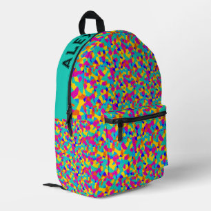 Fun Colorful Geometric Rainbow Abstract Printed Backpack