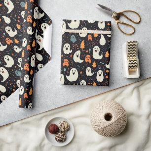 Fun Colorful Ghosts Halloween Wrapping Paper