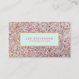 Fun Colorful Glitter Beauty Salon and Boutique Business Card