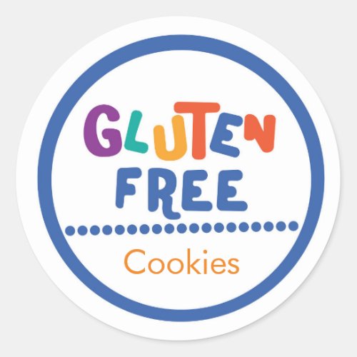 Fun colorful gluten free food label