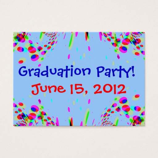 Customizable Fun Colorful Graduation Party! Card Business Cards