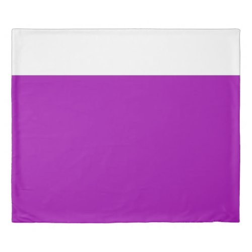 Fun Colorful Grape Purple Crisp White Color Block Duvet Cover