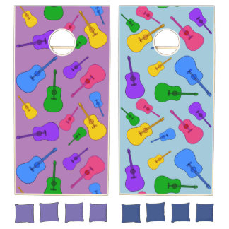 Fun Colorful Guitar Collage CornToss Game Set
