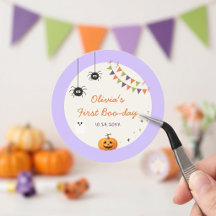 Fun Colorful Halloween Birthday Paper Sticker