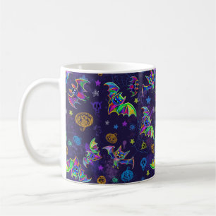 Fun colorful Halloween neon bats Coffee Mug