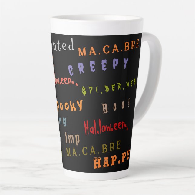 Fun Colorful Halloween Spirit  Latte Mug (Right Angle)