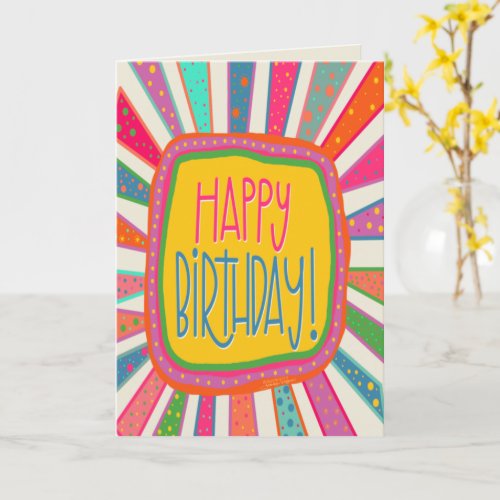 Fun Colorful Happy Birthday Modern Cute Kids Card