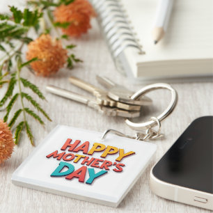 Fun & Colorful Happy Mother's Day Gift Keychain