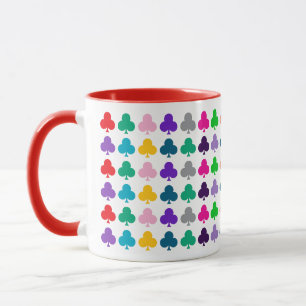 Fun, Colorful Harmonious Cards Clubs Suit Pattern Mug