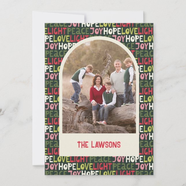 Fun Colorful Holiday Lettering Arch Photo (Front)