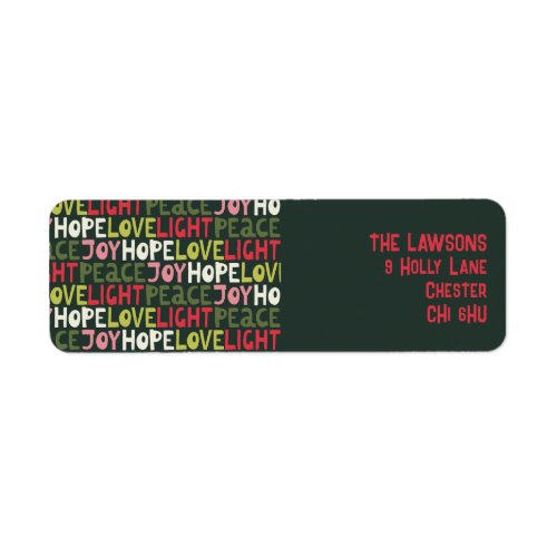 Fun Colorful Holiday Lettering Pattern Label