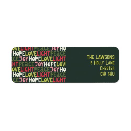 Fun Colorful Holiday Lettering Pattern Label