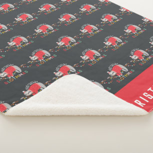 Fun colorful holiday modern sloth christmas sherpa blanket