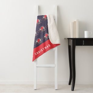 Fun colorful holiday modern sloth christmas sherpa blanket