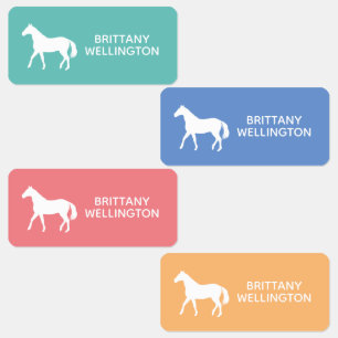 Fun Colorful Horse Kids Name Clothes Kids' Labels