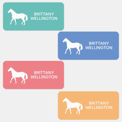 Fun Colorful Horse Kids Name Clothes Kids Labels