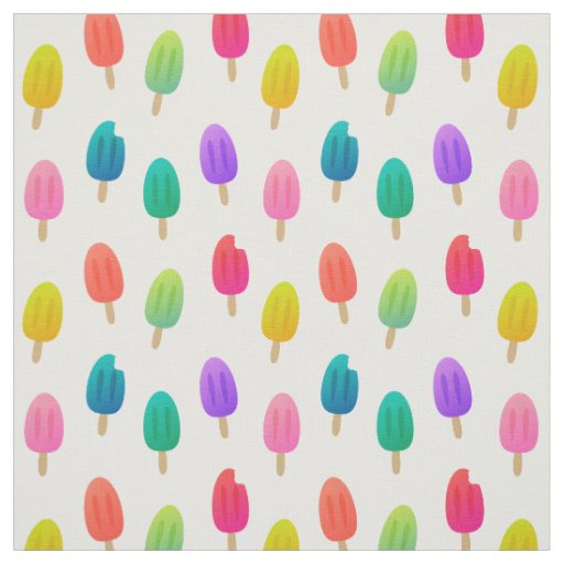 Fun Colorful Ice Pop Pattern Fabric