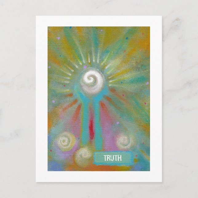 Fun colorful inspirational abstract art customized postcard (Front)