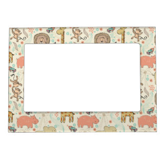 Fun Colorful Jungle Animal Pattern Magnetic Picture Frame