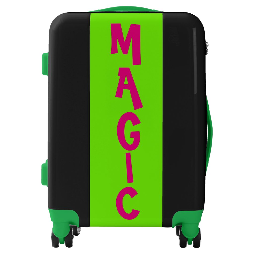 lime green hard shell suitcase