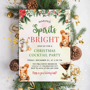Fun Colorful Making Spirits Bright Christmas Party Invitation