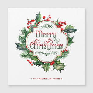 Fun Colorful Merry Christmas Holly Script