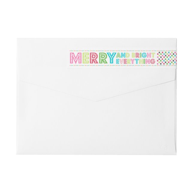 Fun Colorful Merry Everything Wrap Around Label (Back)
