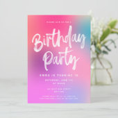 Fun Colorful Modern Kids Birthday Party Invitation (Standing Front)