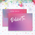 Fun Colorful Modern Sweet Sixteen Birthday Party Envelope<br><div class="desc">This colorful and modern envelope features a gradient background in shades of pink,  aqua,  and purple with modern typography. This envelope coordinates with our Fun Colorful Modern Sweet Sixteen invitation but can also be used for personal stationery.</div>