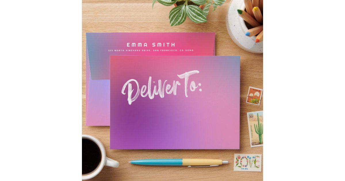 Fun Colorful Modern Sweet Sixteen Birthday Party Envelope | Zazzle