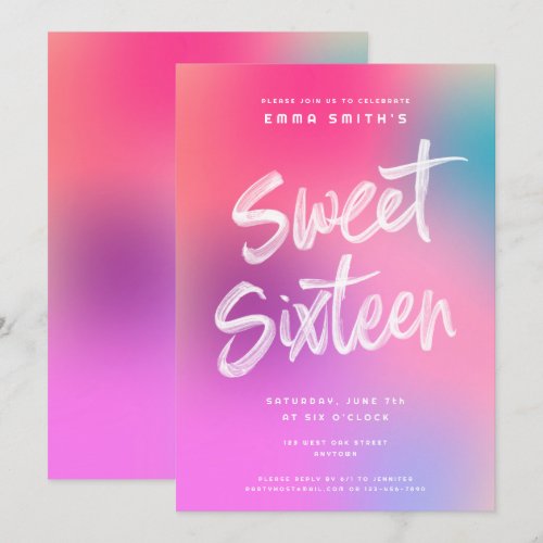 Fun Colorful Modern Sweet Sixteen Birthday Party