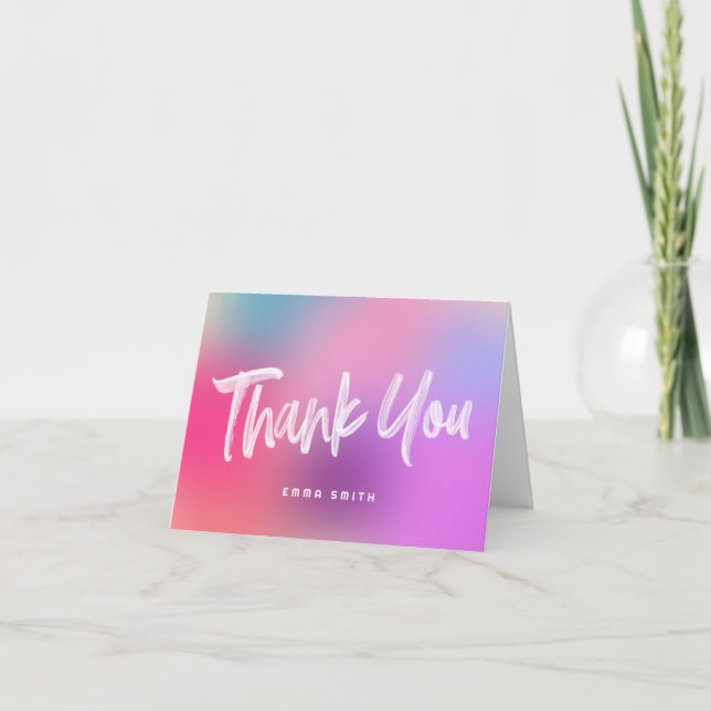 Fun Colorful Modern Teen Birthday Party Thank You (Front)