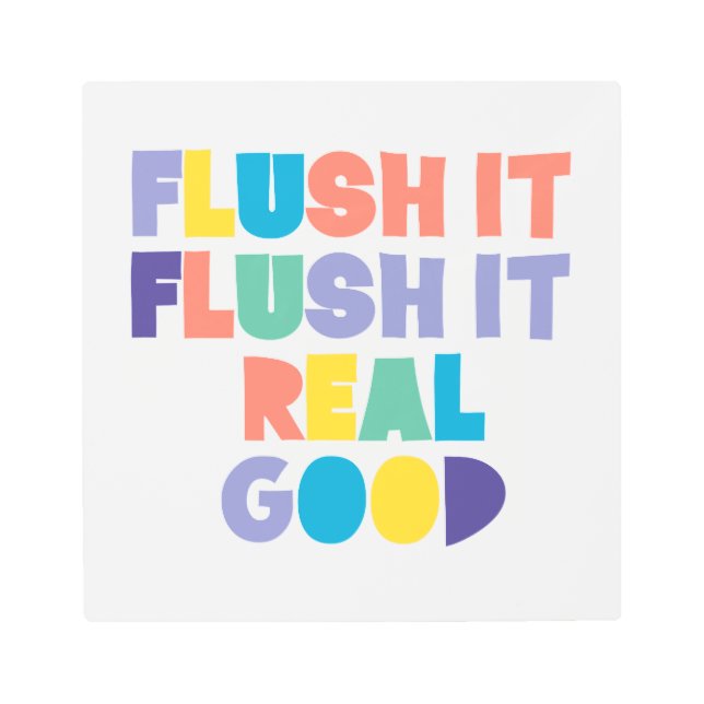 Fun Colorful Modern Typographic Bathroom Sign (Front)
