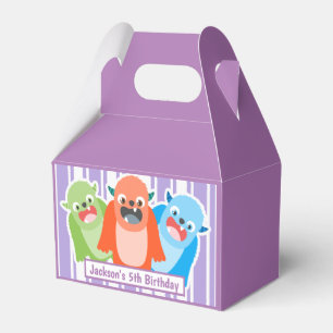 Fun Colorful Monsters Personalised kids Birthday Favor Boxes