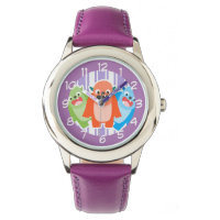 Fun Colorful Monsters Purple Kids Watch
