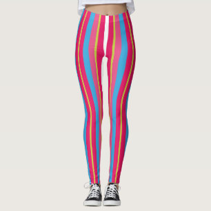 Fun Colorful Multi Stripes Leggings