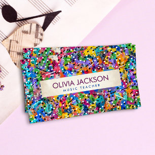 Fun Colorful Music Notes pattern Business Card