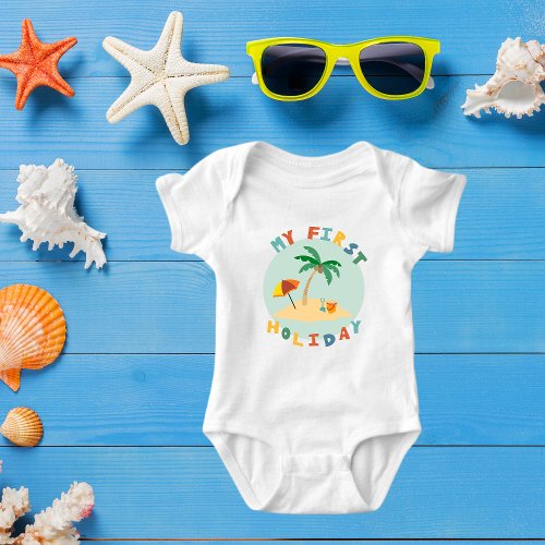 Fun Colorful My First Holiday Baby Bodysuit