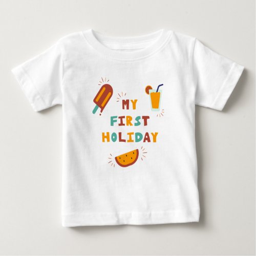 Fun Colorful My First Holiday Baby T_Shirt