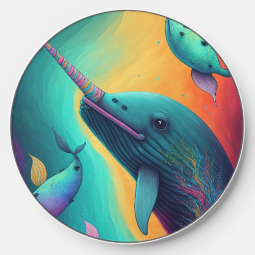  Fun Colorful Narwhal Under the Sea Creature Wireless Charger