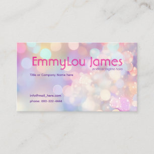Fun colorful nightlife artist sparkle business card