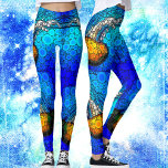 Fun colorful ocean jellyfish chic photo circle art leggings<br><div class="desc">Take a lesson from this orange yellow jellyfish floating along in the turquoise blue ocean and let life take its course whenever you wear these stunningly chic, vibrantly-colored photo leggings. Work out, run errands, or just hang out. So unique, you’ll never have to worry about any copycats! Add a solid...</div>
