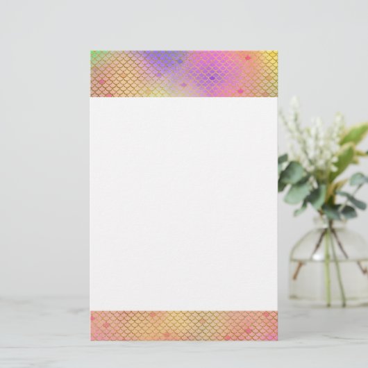 Fun Colorful Ombre Pastel Mermaid Pattern (Standing Front)