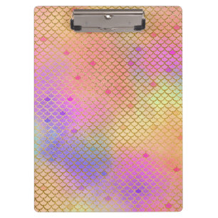 Fun Colorful Ombre Pastel Mermaid Pattern Clipboard