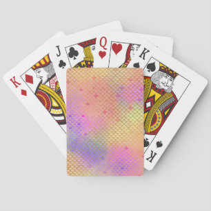 Fun Colorful Ombre Pastel Mermaid Pattern Poker Cards