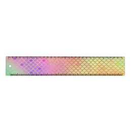 Fun Colorful Ombre Pastel Mermaid Pattern Ruler