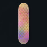 Fun Colorful Ombre Pastel Mermaid Pattern Skateboard<br><div class="desc">Cool Pastel Pink,  Purple,  Teal and Orange Ombre Mermaid Scales with Gold Foil Pattern. This fun mermaid print is perfect for an under the sea Mermaid Birthday Gift.</div>