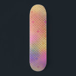 Fun Colorful Ombre Pastel Mermaid Pattern Skateboard<br><div class="desc">Cool Pastel Pink,  Purple,  Teal and Orange Ombre Mermaid Scales with Gold Foil Pattern. This fun mermaid print is perfect for an under the sea Mermaid Birthday Gift.</div>